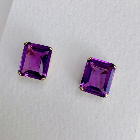 Jewelry - Amethyst Earrings - Rectangular